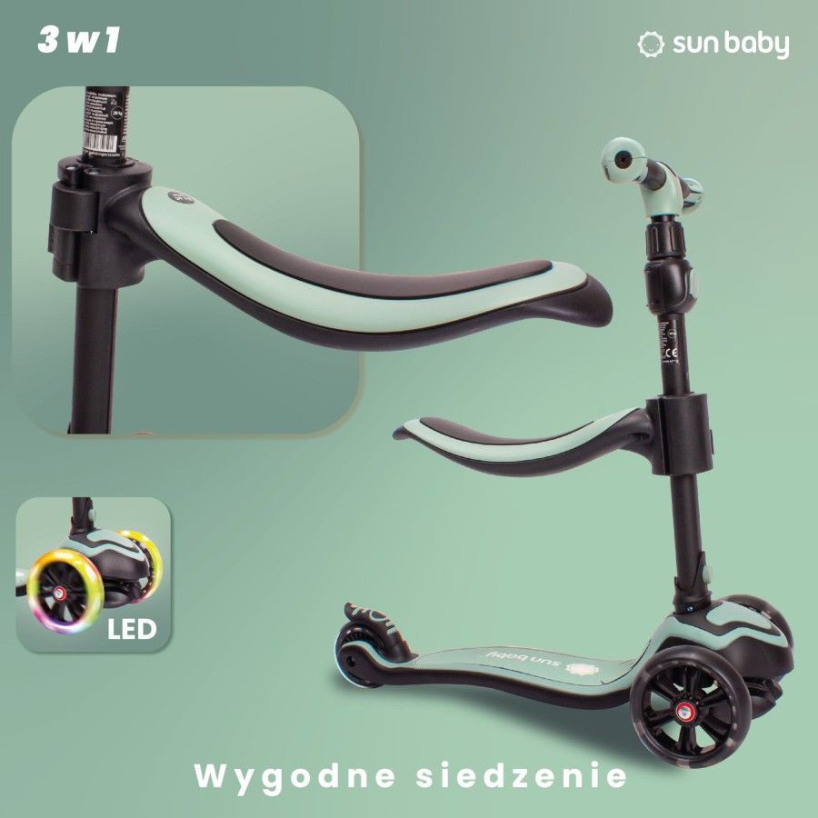 Sun Baby Scooter pro děti 3in-balans Balance Flash 3in1