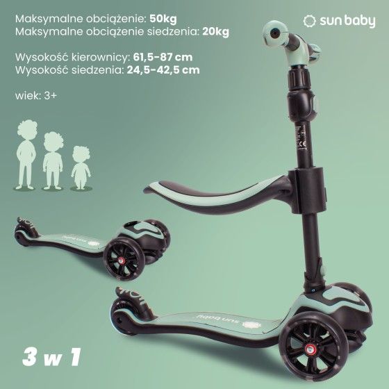 Sun Baby Scooter для дзяцей 3in-Balans Balance Flash 3in1
