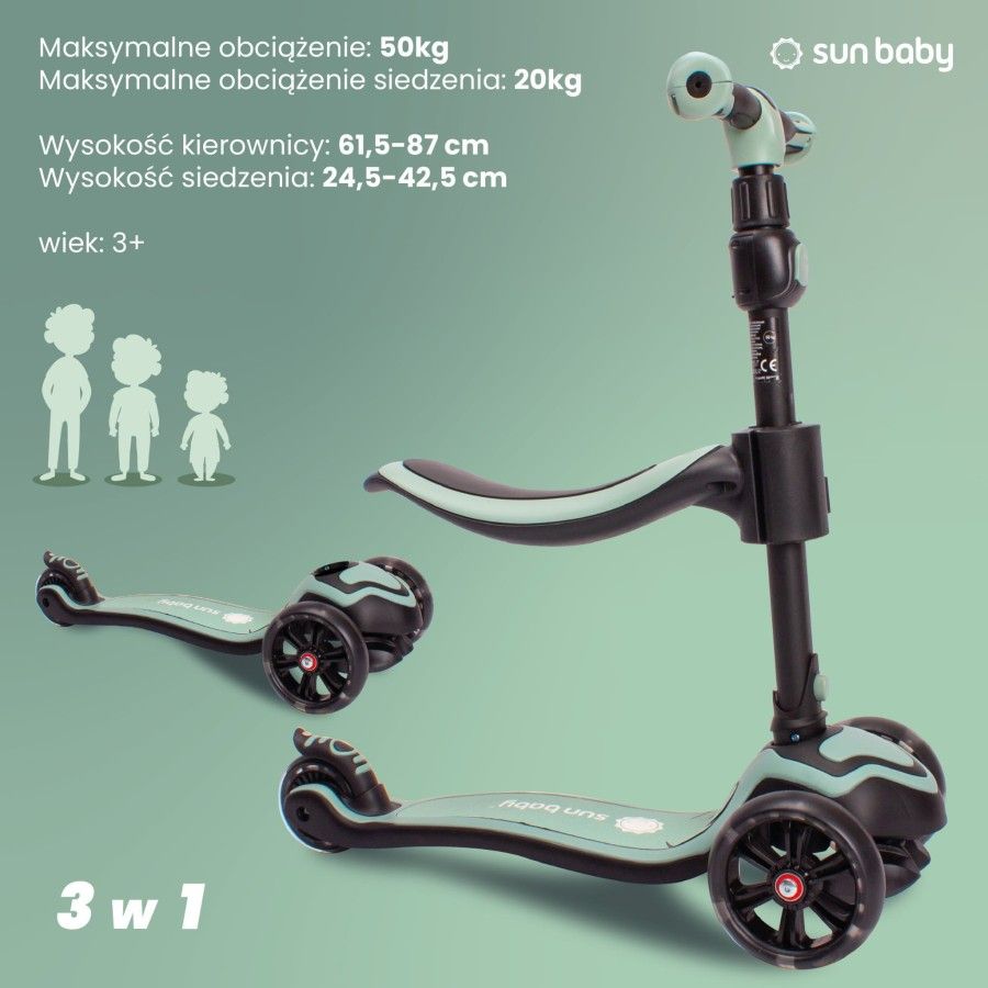 Sun Baby Robogó a gyerekeknek 3in-Balans Balance Flash 3in1
