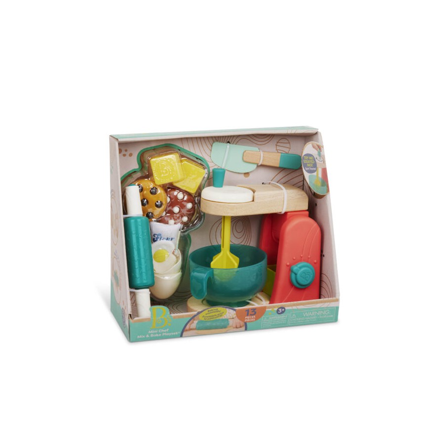 B.Toys Mini Chef – Mix & Bake Playset – drewniany MIKSER z