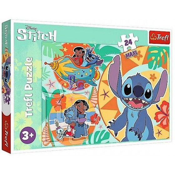 Trefl Puzzle 24 maxi Lilo & Stitch, Wesoły dzień Lilo & Stitch