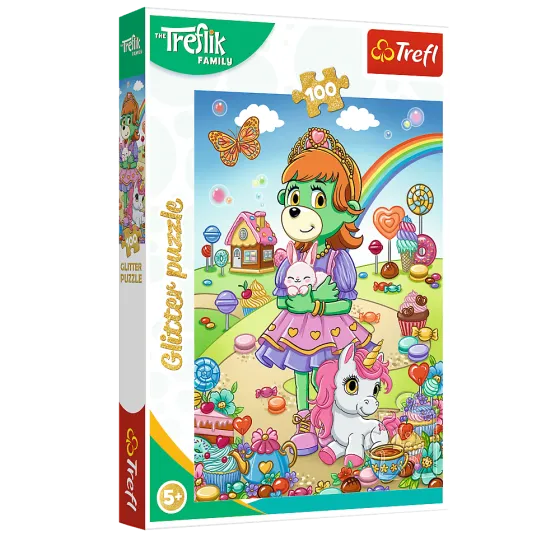 Trefl Puzzle a brokáddal. Család. Treflików. 100 EL. 