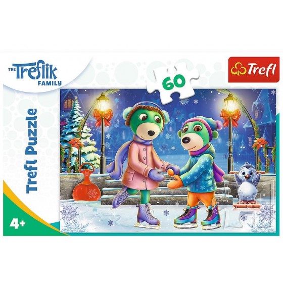 Trefl Puzzle Rodzina Treflików 60 el. Zima u Treflików