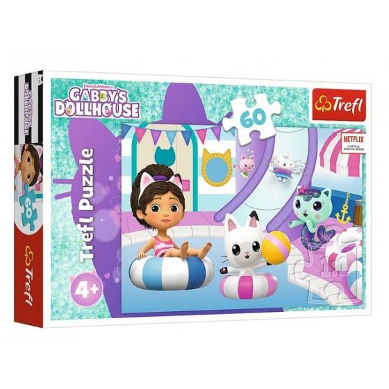 Trefl Puzzle Gabby's Dollhouse 60 el. Gabby na basenie