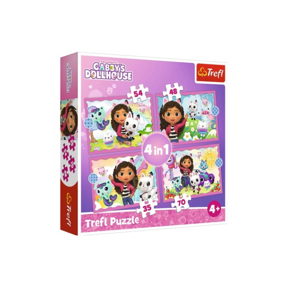 Trefl Puzzle 4w1 (35, 48, 54, 70) Przygody Gabi - 5900511346206