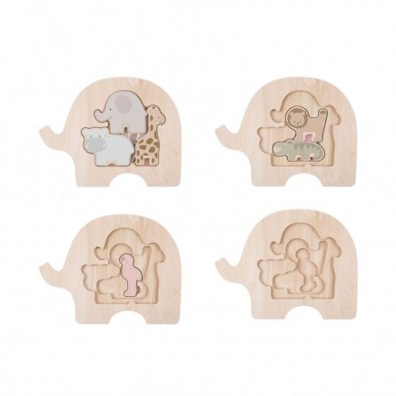 Jabadabado houten puzzel gelaagde safari