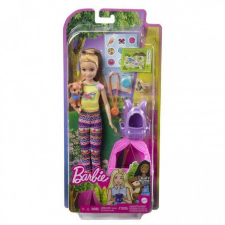 Barbie kemping siostra Barbie+zwierz HDF69