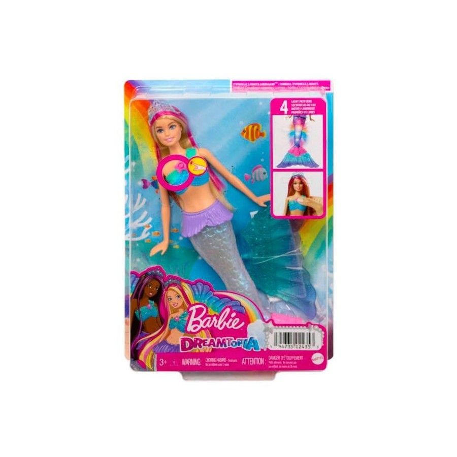 Barbie Malibu Syrenka migoczące światełka HDJ36