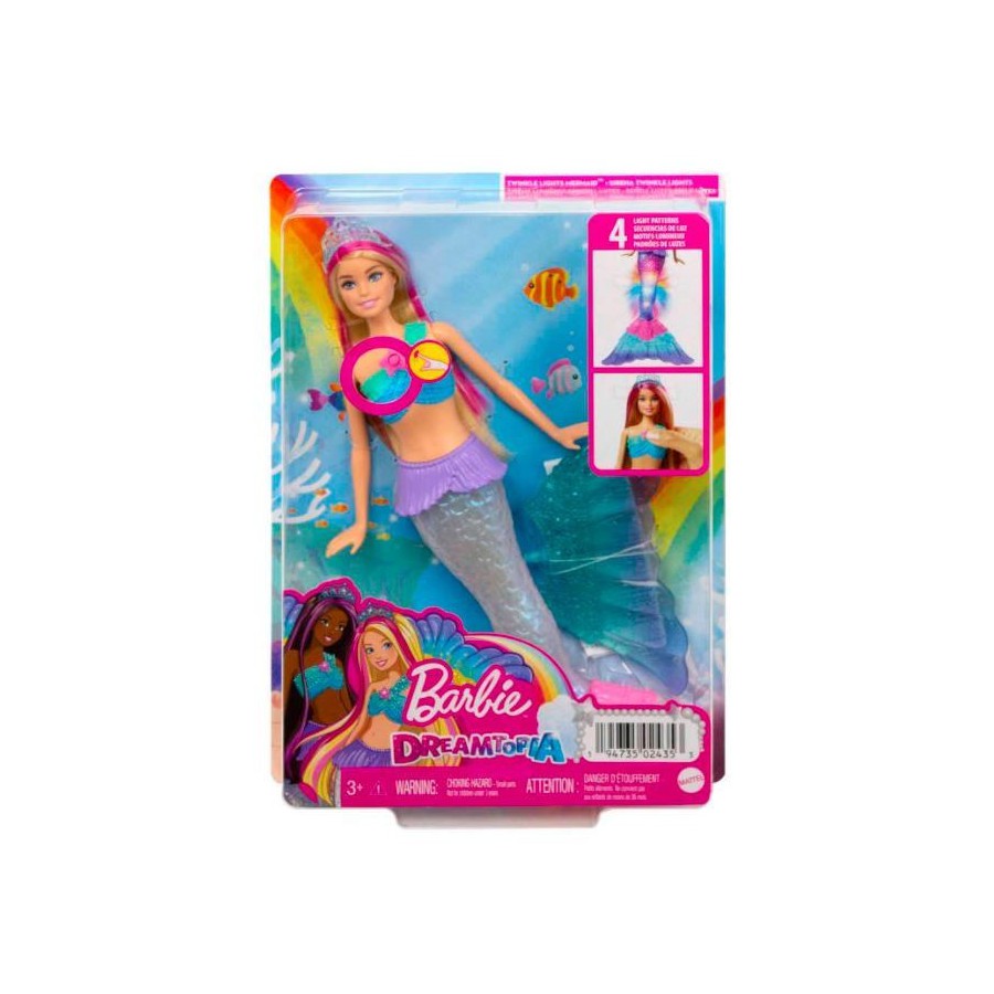 Barbie Malibu Syrenka migoczące światełka HDJ36 - 194735024353