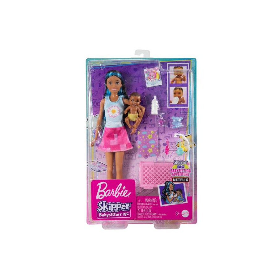 Barbie Skipper lalka z bobaskiem HJY34 - 194735098309