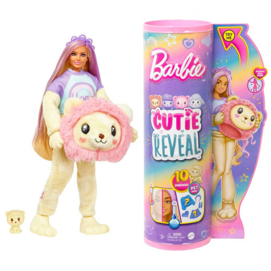 Barbie Cutie Reveal lalka Lew HKR06 - 194735106905