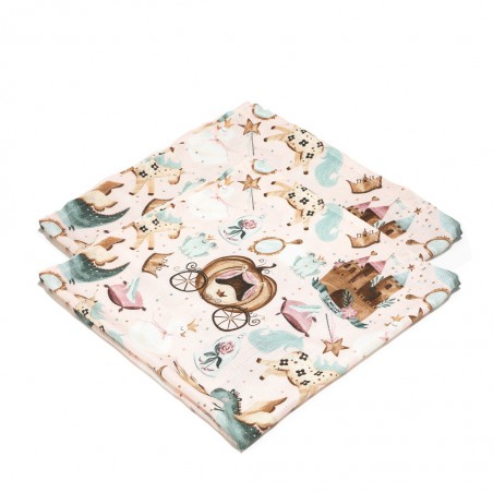 LA MILLOU 2 PACK PIELUSZKA 100% BAMBOO MUSLIN - PRINCESS & PRINCESS CHESSBOARD