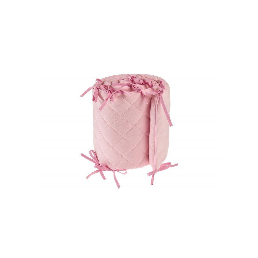 Samiboo - Pikowany ochraniacz Romby różowy do łóżeczka 120x60