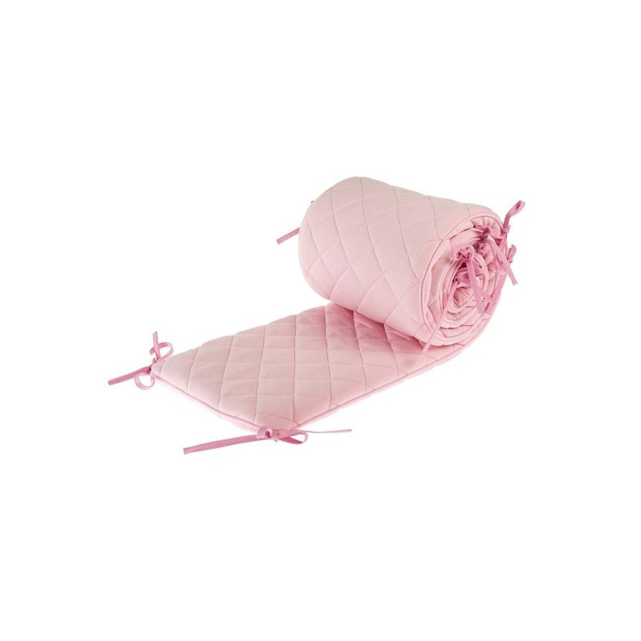 Samiboo - Pikowany ochraniacz Romby różowy do łóżeczka 120x60