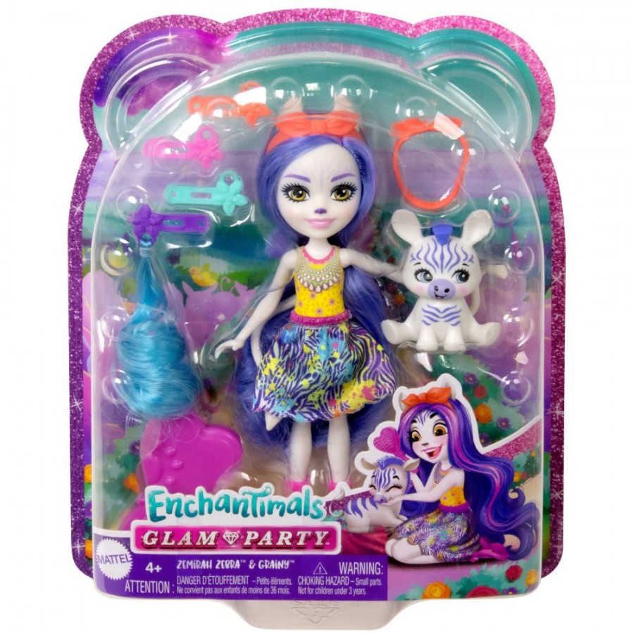 Enchantimals lalka Zemirach Zebra&Grainy deluxe HNV28 -