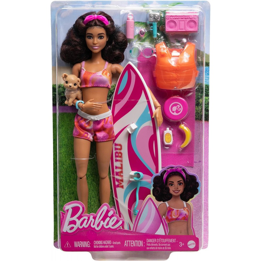 Barbie Surferka lalka i akcesoria HPL69 - 194735162406