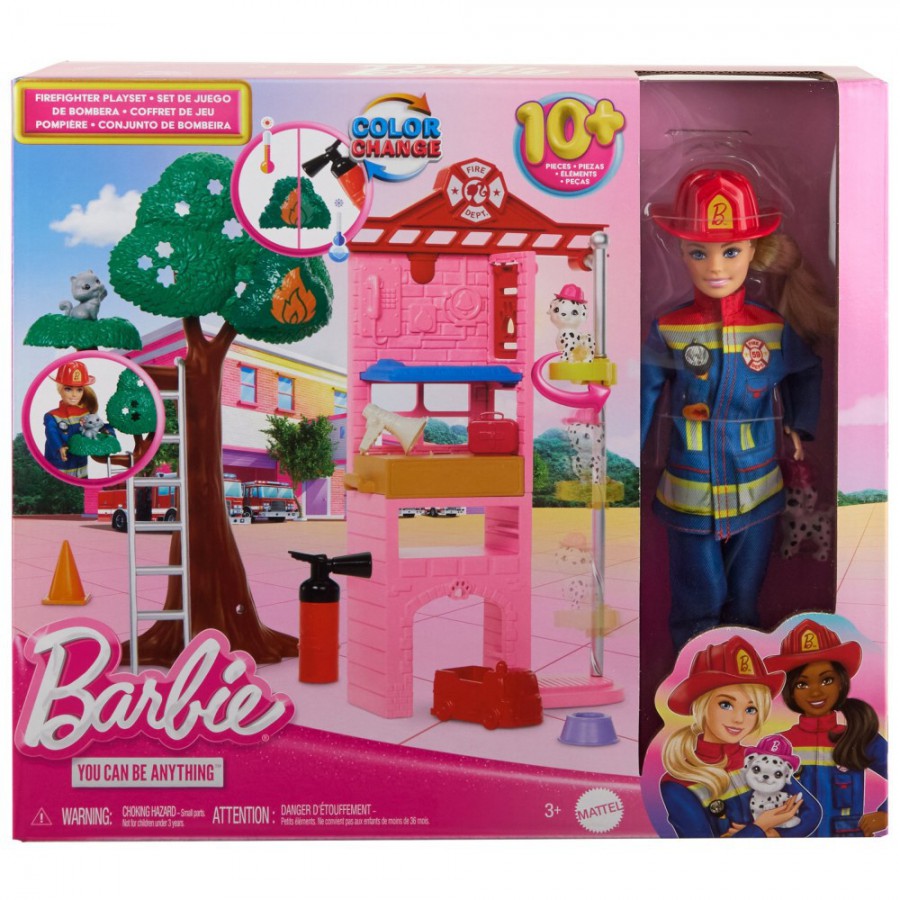 Barbie lalka Strażak zestaw HRG55 - 194735175949