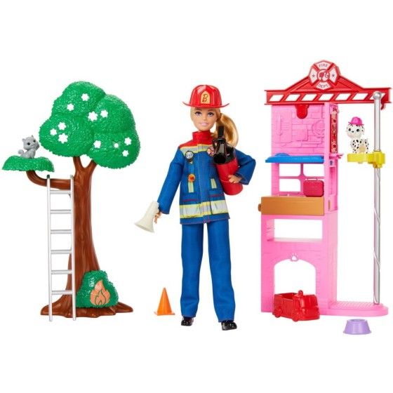 Barbie lalka Strażak zestaw HRG55