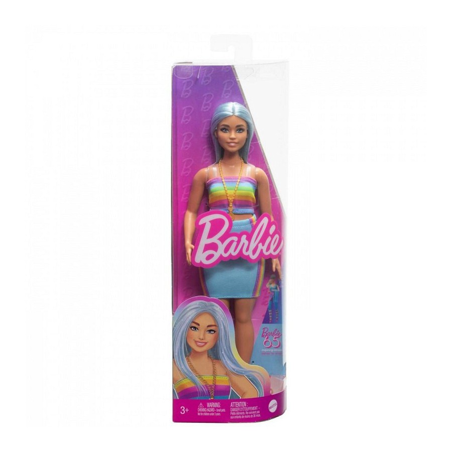 Barbie lalka Fashionistas niebieskie włosy HRH16 - 194735176755