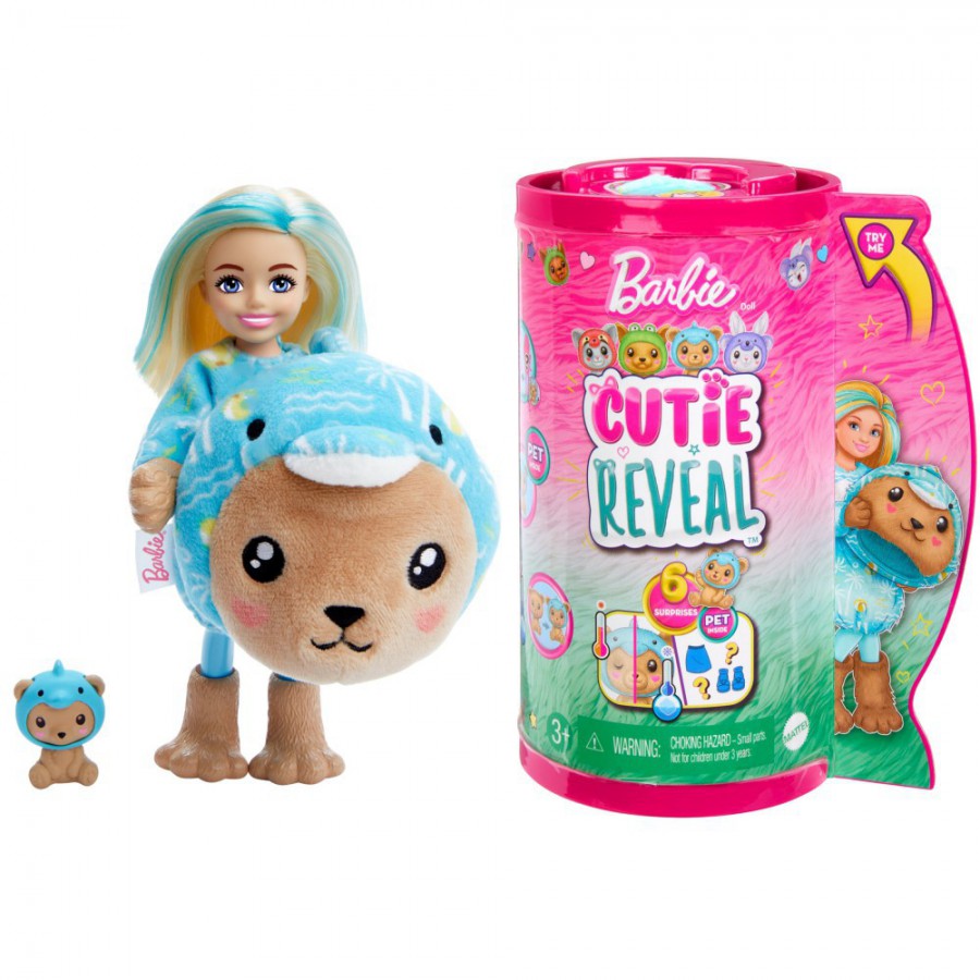 Barbie Cutie Reveal lalka Chelsea Miś-Delfin HRK30 -