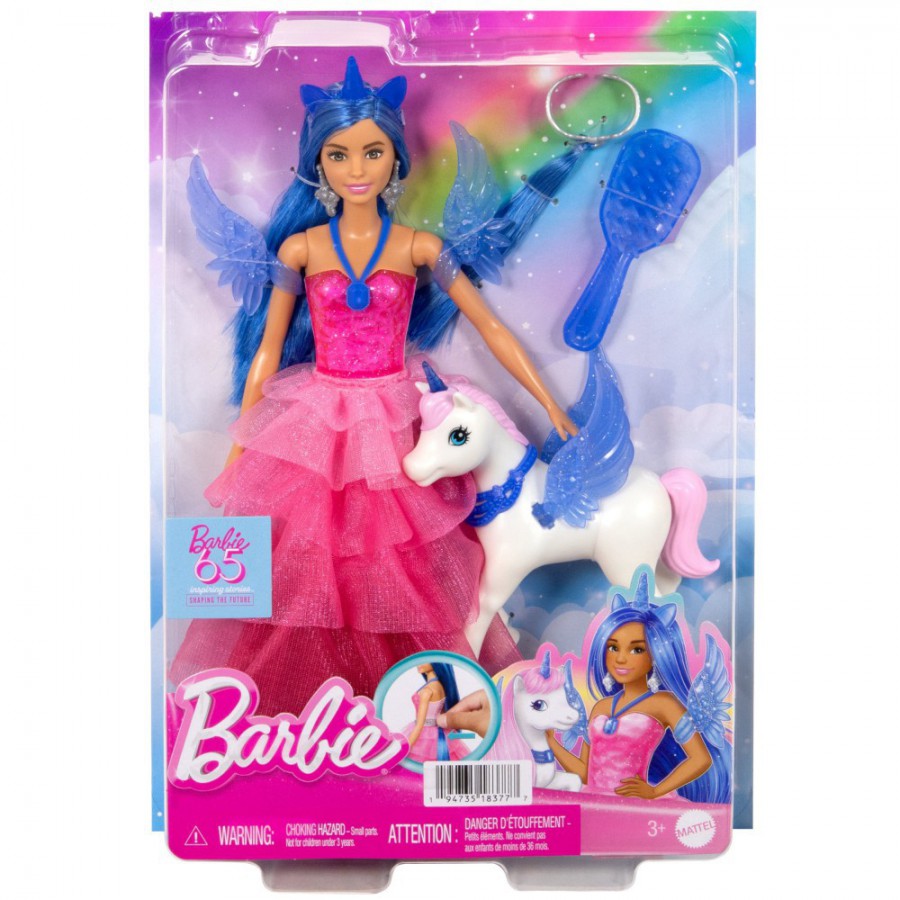 Barbie Sapphire Skrzydlaty jednoroż+lalka HRR16 - 194735183777