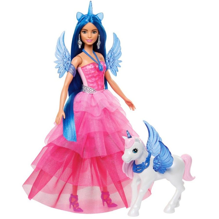 Barbie Sapphire Skrzydlaty jednoroż+lalka HRR16
