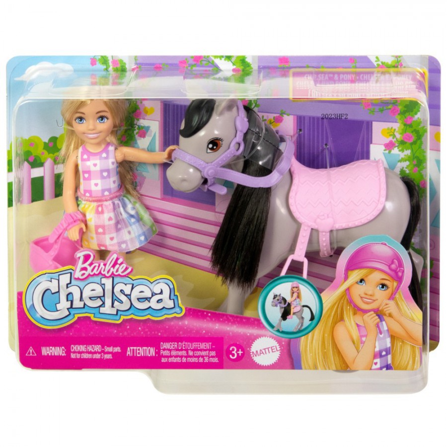 Barbie Chelsea z kucykiem Pony HTK29 - 194735192199