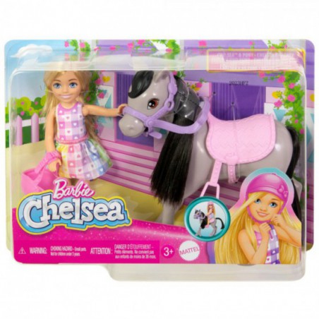 Barbie Chelsea z kucykiem Pony HTK29