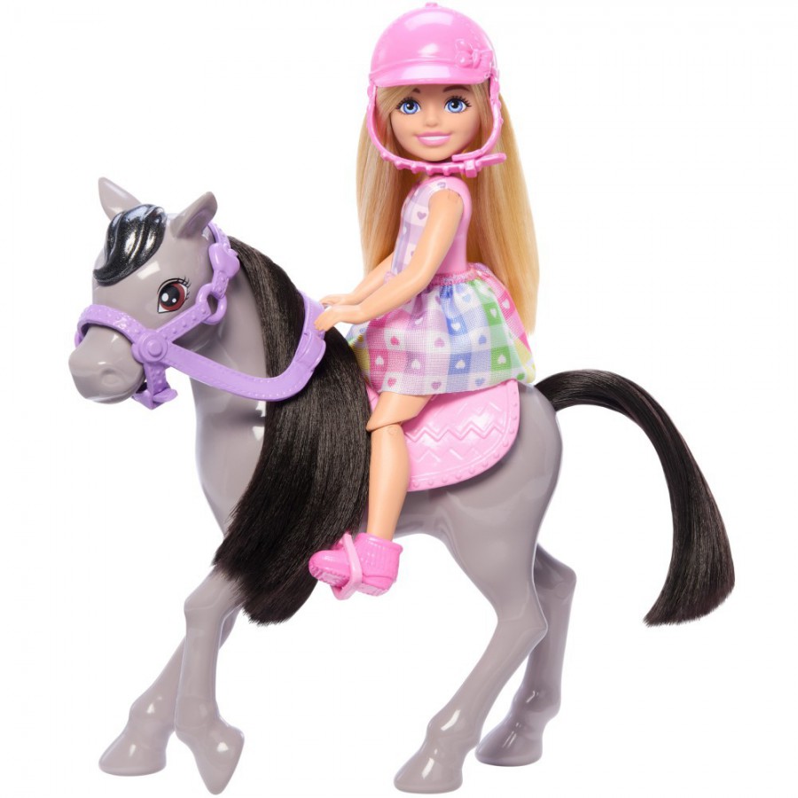 Barbie Chelsea z kucykiem Pony HTK29 - 194735192199