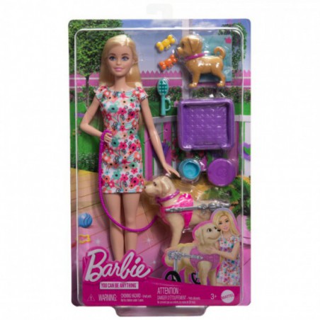 Barbie z pieskami + akcesoria HTK37