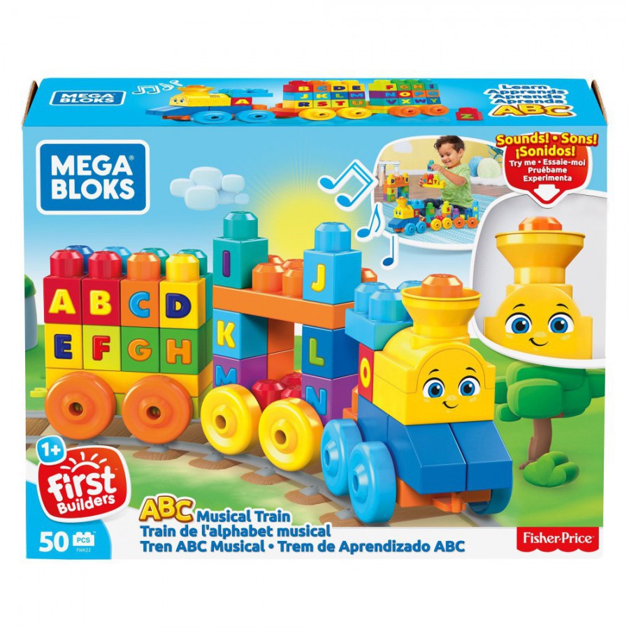 MEGA BLOKS pociąg ABC z dźwiękiem FWK22 - 887961675832