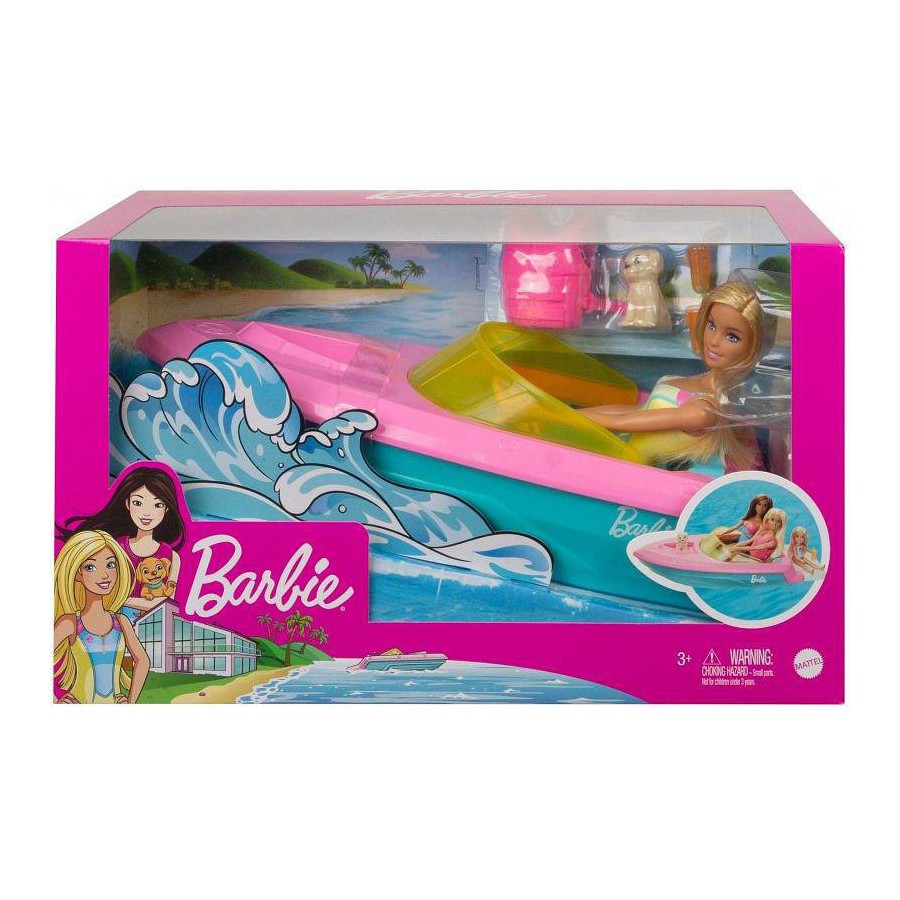 Barbie zestaw lalka + motorówka GRG30 - 887961903560