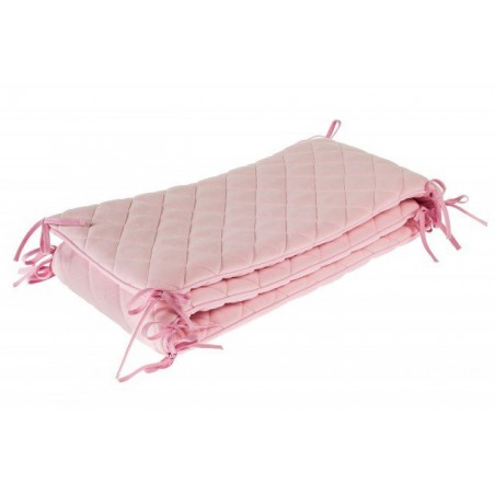 Samiboo - Pikowany ochraniacz Romby różowy na całe łóżeczko 120x60 cm   (360cm)