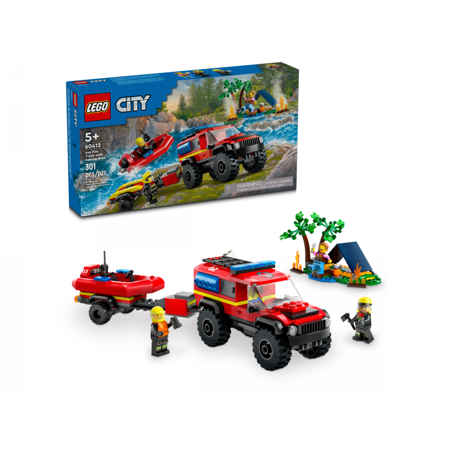 LEGO City 60412 Terenowywoz strazacki z lodzia r - 5702017582948