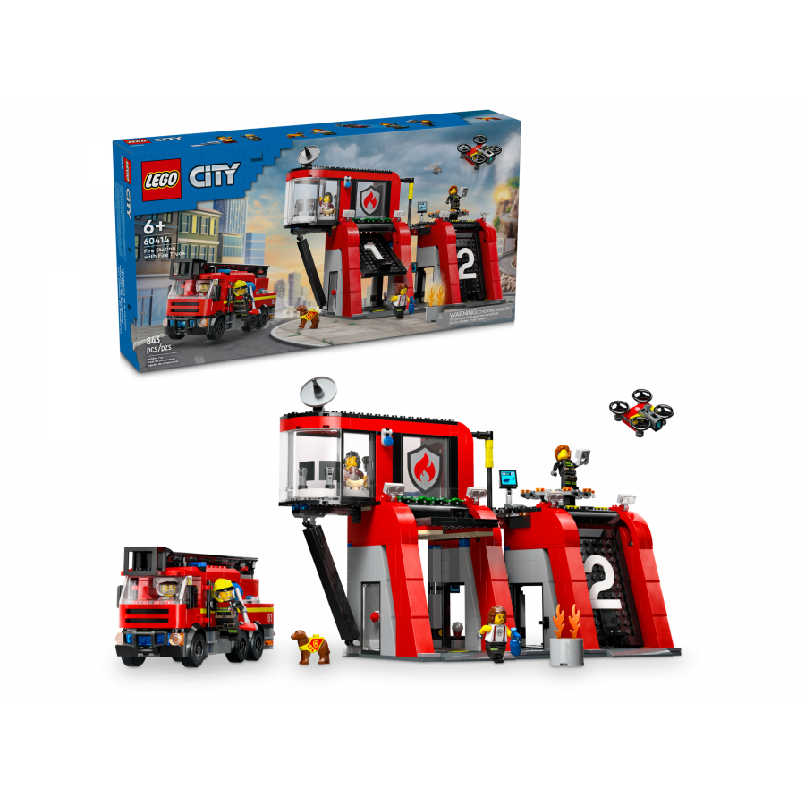 LEGO City 60414 Remiza strazacka z wozem strazac - 5702017582962