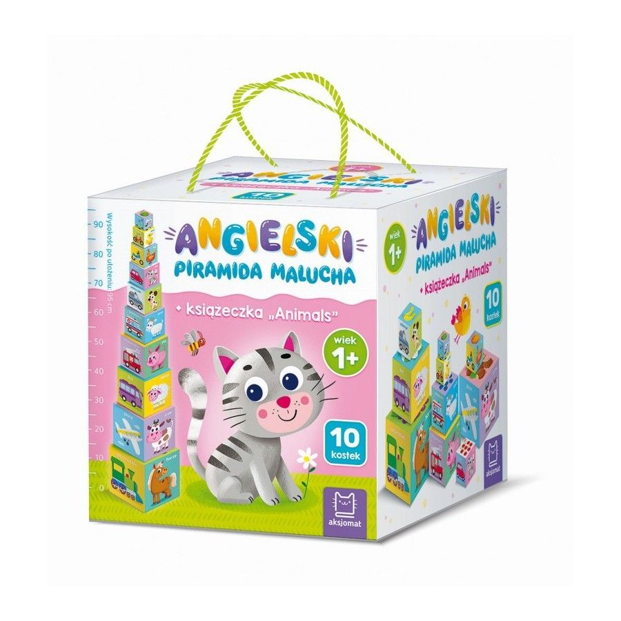 AKSJOMAT English. Toddler pyramid + "Animals" book, 1+