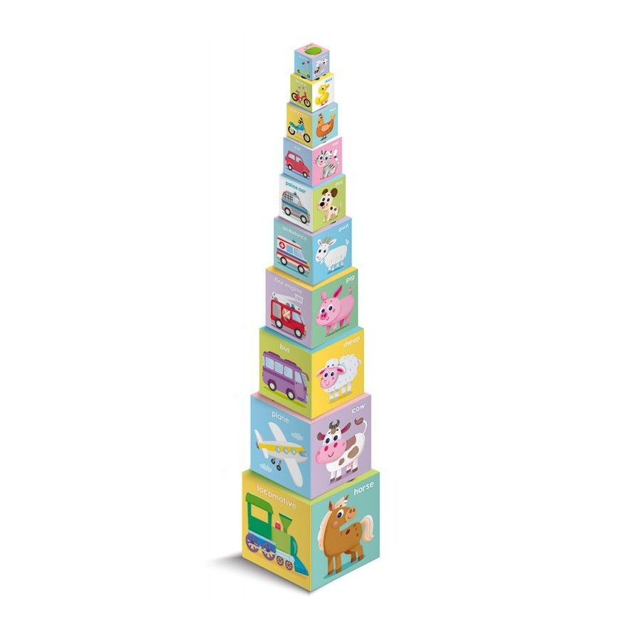 AKSJOMAT English. Toddler Pyramid + "Zvieratá" kniha, 1+