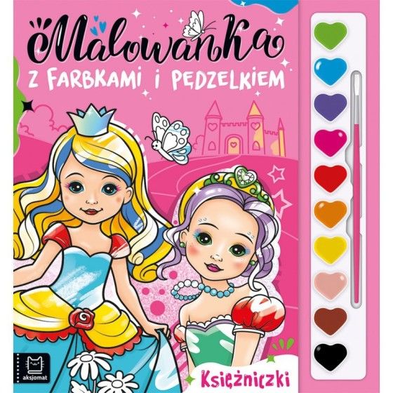 AKSJOMAT Libro para colorear con pinturas y cepillo. La princesa