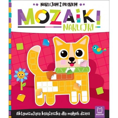 AKSJOMAT Mosaic stickers. Activating a book for young children. Stick with a dog