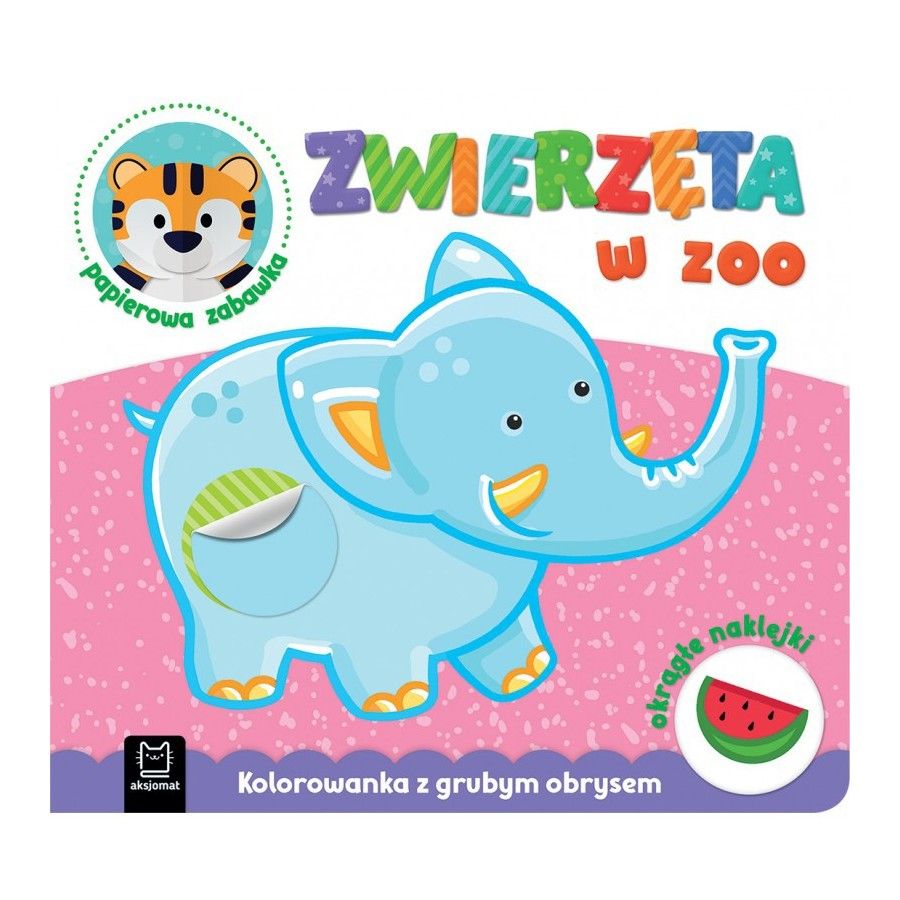 EIN TIER-AXIOM IM ZOO. FARBTON MIT DICKEM UMRISS, RUNDSTICKER