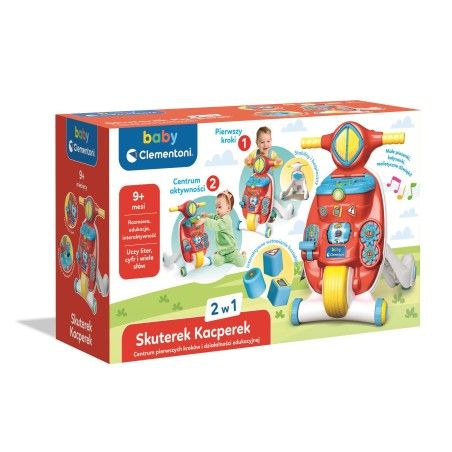 ClementoniUn piéton pousse un scooter