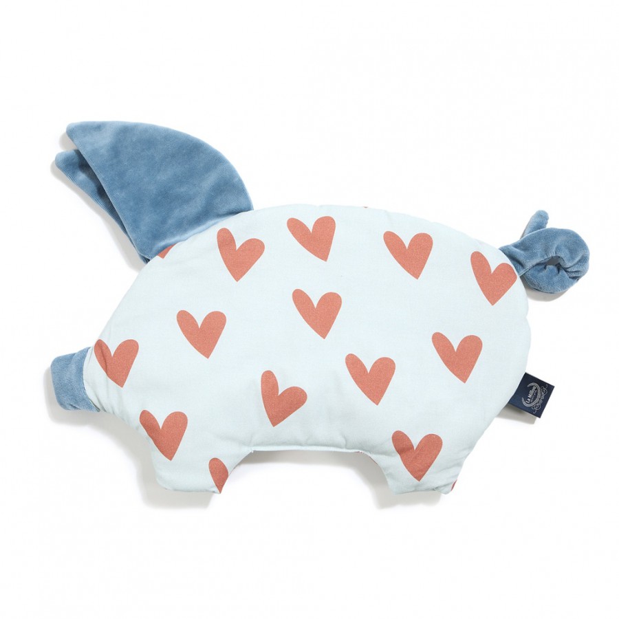 La Millou Poduszka Sleepy Pig Cotto HEARTBEAT BLUE -