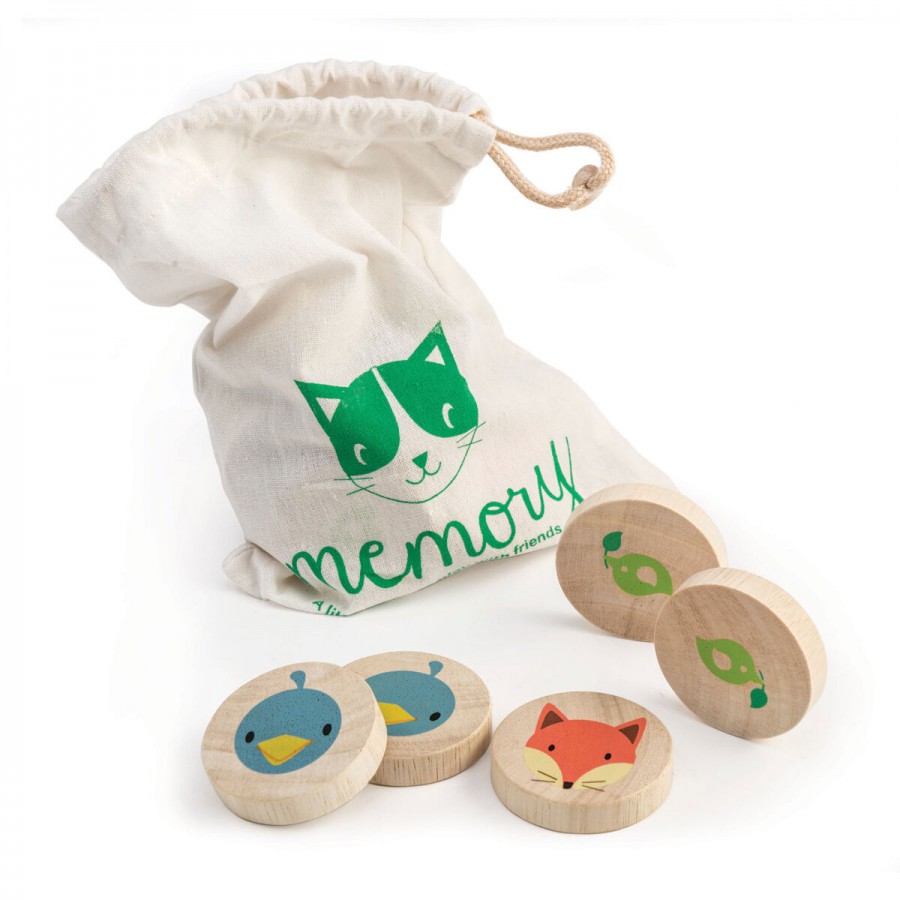 Tender Leaf Toys Drewniana gra memory - Sprytny Kot -