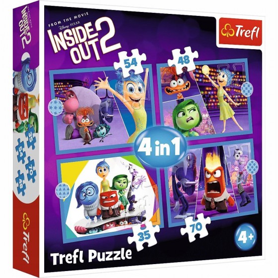 Trefl Puzzle 4w1 W głowie się nie mieści 2, Emocje rządzą -