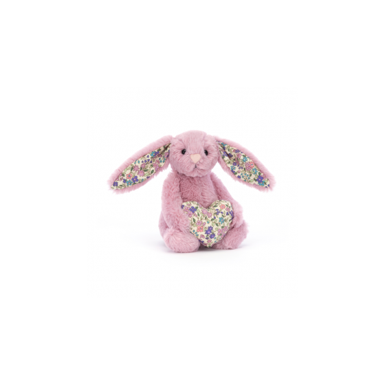 JellyCat Króliczek Kwieciste Uszy z Serduszkiem Różowy 15 cm -