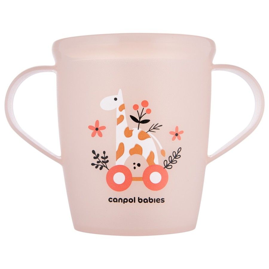 Canpol Babies bögre nyitva fogantyúval 250 ml játékok korall -