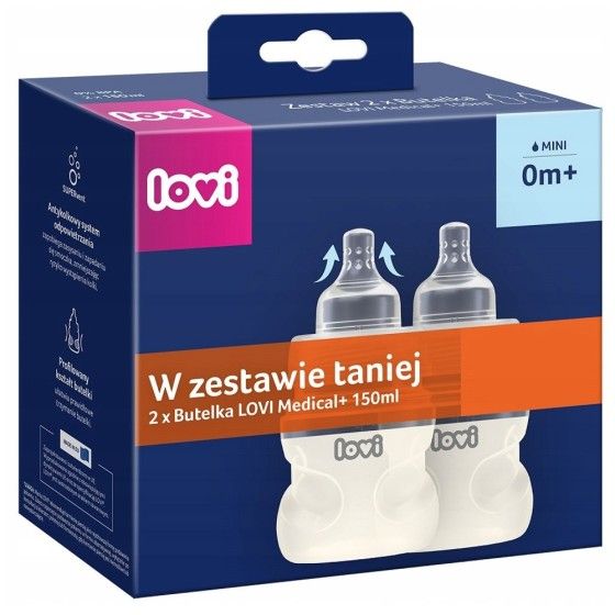 LOVI Composition de 2 bouteilles médicales + 2 x 150 ml 0m + Dragon Supervent