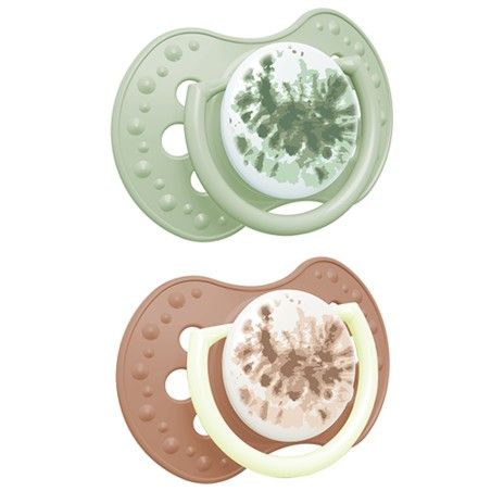 LOVI Sucette dynamique en silicone 18 m 2 pcs Tie Dye Green