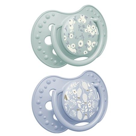 LOVI Smoczek silikonowy dynamiczny 0-3m 2 szt. Blossom Blue