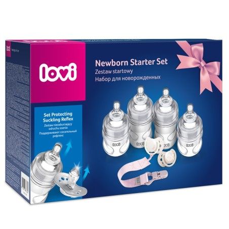 LOVI Satz von 2x medizinischen Flasche + Schnuller beruhigend Babybrause